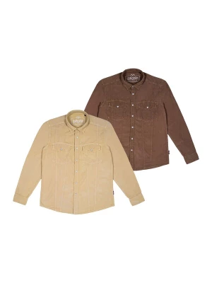 Foto van product Checker Overhemd ' Dynasty Cord ' camel / bruin
