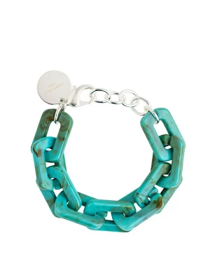 Foto van product Cheeky Chain Munich Armband 'Kelly' turquoise / lichtblauw / zilver