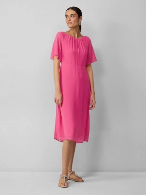 Foto van product Chiffon midi-jurk met korte mouwen en ondoorzichtige voering s.Oliver roze