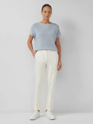 Foto van product Chino-broek met omslag in katoensateen s.Oliver crème