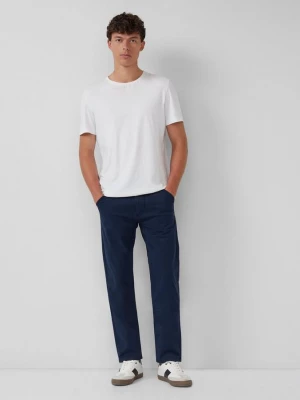Foto van product Chino's van katoenmix met decoratieve stiksels s.Oliver blauw