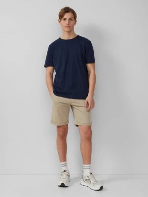 Foto van product Chinoshort John van stretchkatoen met vaste turn-ups QS beżowy