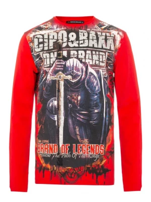 Foto van product CIPO & BAXX Shirt antraciet / gemengde kleuren / rood
