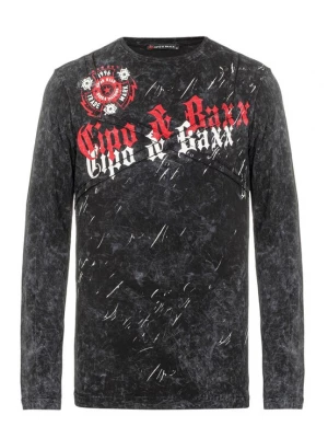 Foto van product CIPO & BAXX Shirt antraciet / rood / zwart / wit