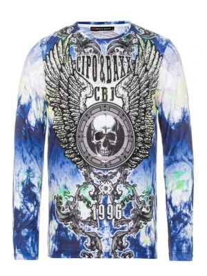 Foto van product CIPO & BAXX Shirt blauw / limoen / zwart / wit