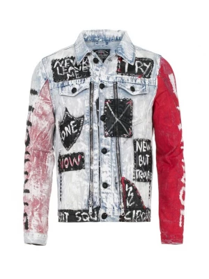 Foto van product CIPO & BAXX Tussenjas 'Diy' blauw denim / rood / zwart / wit