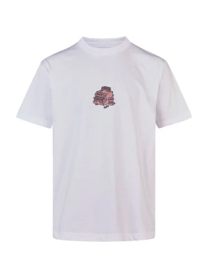 Foto van product Cleptomanicx Shirt 'Sofa Bank' antraciet / koraal / wit