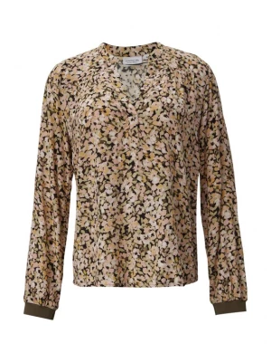 Foto van product comma casual identity Blouse donkerbeige / lichtgroen / perzik / zwart