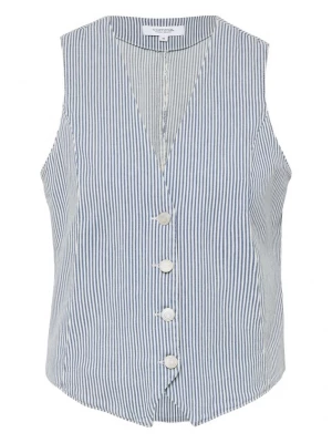 Foto van product comma casual identity Gilet blauw denim / wit