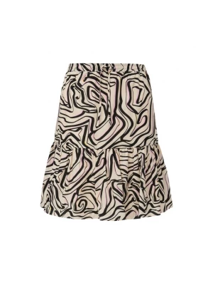 Foto van product COMMA Rok beige / chocoladebruin / pink