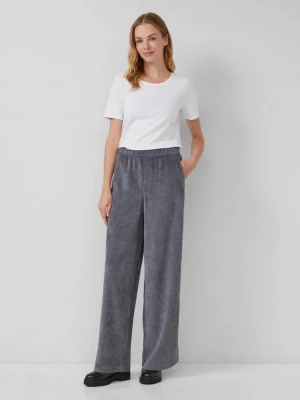 Foto van product Corduroy broek met elastische tailleband en wijde pijpen s.Oliver grijs