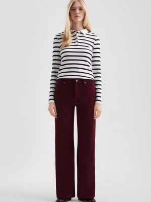 Foto van product Corduroy broek met wijde pijpen QS rood