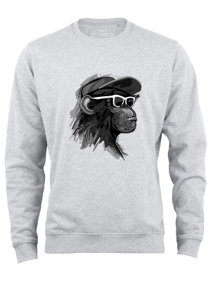 Foto van product Cotton Prime Sweatshirt 'Cool Monkey mit Brille ' grijs / donkergrijs / wit