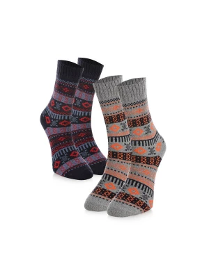 Foto van product Crea Socks Sokken 'Winter' marine / grijs / oranje / rood