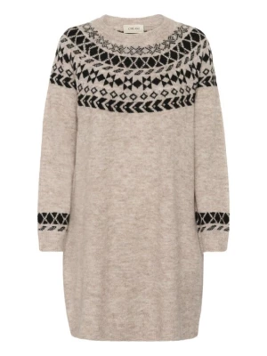 Foto van product Cream Gebreide jurk 'CRCherrie' beige gemêleerd / zwart