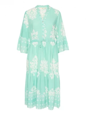 Foto van product Cream Jurk 'Koren' turquoise / wit