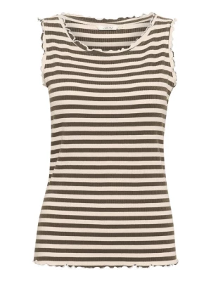 Foto van product Cream Top 'Ribba' beige / zwart