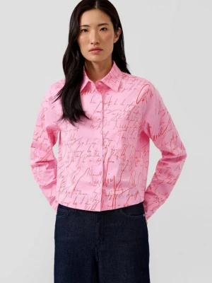 Foto van product Cropped popeline overhemdblouse met all-over print s.Oliver roze