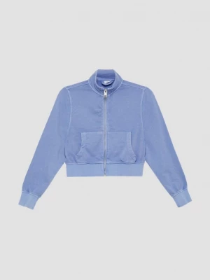 Foto van product Cropped sweatjack in een losse pasvorm met kledingstukverf s.Oliver blauw