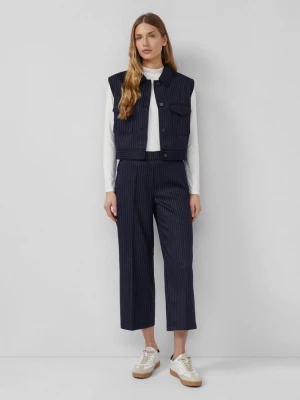 Foto van product Culottes met elastische tailleband en krijtstrepen s.Oliver blauw