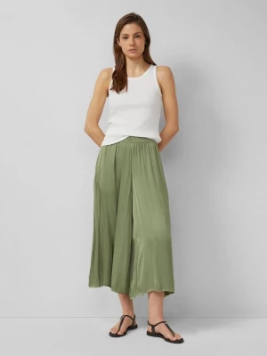 Foto van product Culottes met extra wijde pijpen van gekreukt satijn s.Oliver olijfgroen