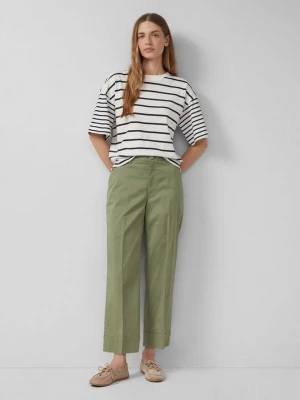 Foto van product Culottes met hoge taille en omslag s.Oliver olijfgroen