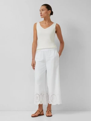 Foto van product Culottes met wijde pijpen en oogjesborduursel s.Oliver wit