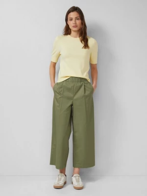 Foto van product Culottes met wijde pijpen in keperstof s.Oliver olijfgroen