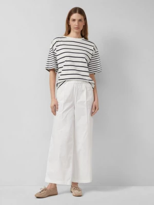 Foto van product Culottes met wijde pijpen in keperstof s.Oliver wit