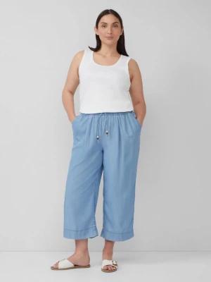 Foto van product Culottes van Lyocell / Relaxed fit / Halfhoog / Wijde pijpen / Elastische tailleband s.Oliver blauw