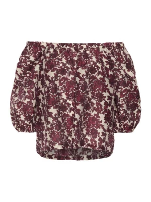 Foto van product CULTURE Blouse 'Melody' beige / rood