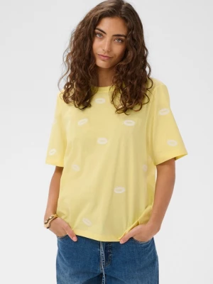 Foto van product CULTURE Shirt 'CUKissy' lichtgeel / wit