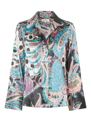 Foto van product Dea Kudibal Blouse 'Janet' lichtblauw / groen / rosa / zwart