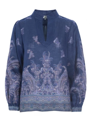Foto van product Dea Kudibal Blouse 'Tustidea' indigo / donkerblauw / lichtbruin / wit