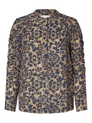 Foto van product Dea Kudibal Blouse 'Visti' nachtblauw / enziaan / lichtbruin / wit