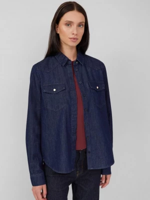 Foto van product Denim blouse met blinde knoopsluiting s.Oliver blauw
