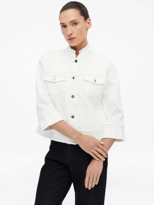 Foto van product Denim jack met driekwart mouwen en open randen s.Oliver crème