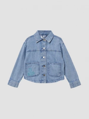 Foto van product Denim overhemd met used effect en borduursel s.Oliver blauw