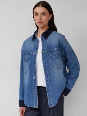 Foto van product Denim overshirt met corduroy details s.Oliver blauw