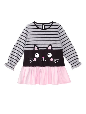 Foto van product Denokids Jurk 'Black Cat' rookgrijs / lichtroze / zwart