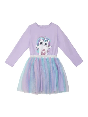 Foto van product Denokids Jurk 'Rainbow Cat' aqua / lila / wit