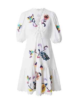 Foto van product Derhy Jurk 'GRACILE' donkerblauw / geel / mandarijn / wit