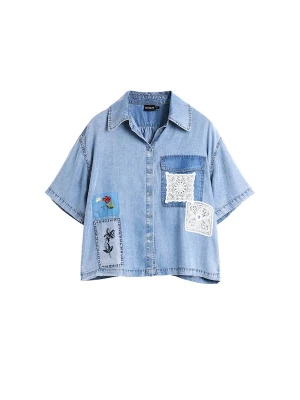 Foto van product Desigual Blouse blauw denim / lichtblauw / wit