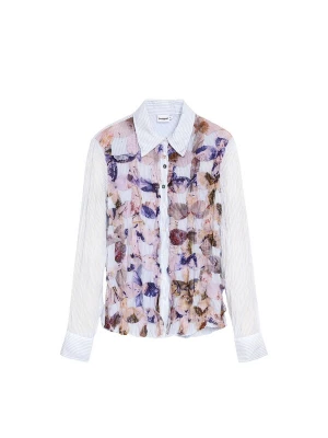 Foto van product Desigual Blouse indigo / duifblauw / sering / wit