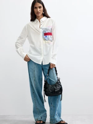 Foto van product Desigual Blouse pastelblauw / kersrood / zwart / wit