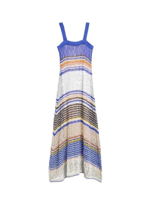 Foto van product Desigual Gebreide jurk royal blue / koningsblauw / donkerbruin / oranje / offwhite