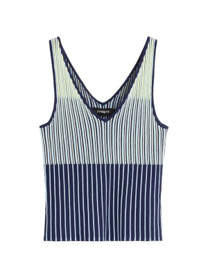 Foto van product Desigual Gebreide top navy / azuur / mintgroen