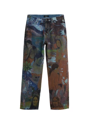 Foto van product Desigual Jeans blauw denim / lichtblauw / roestbruin / lichtgroen