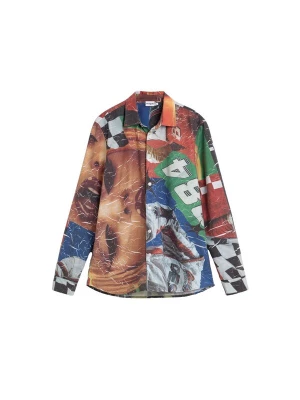 Foto van product Desigual Overhemd donkerblauw / bruin / lichtgrijs / roestrood