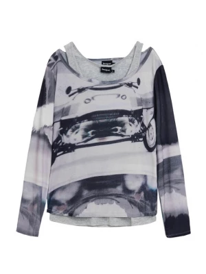 Foto van product Desigual Shirt grijs / taupe / lichtgrijs / zwart